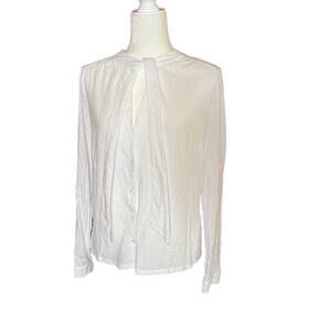 Boden White Long Sleeve Blouse Tie Neck Womens Size 10